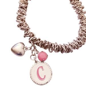 JUSTICE for Kids Charm Bracelet Monogram "C" Stretch